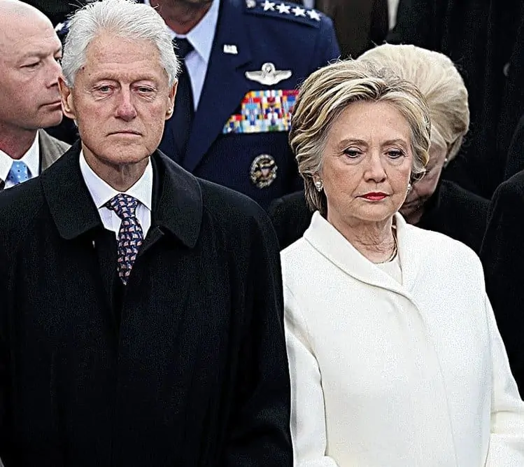 Hillary and Bill enjoying themselves at the inaugural..