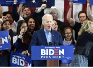 Biden celebrates 2nd place in NV, seemingly convinced he’s a winner