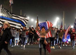 Thousands took to the streets as Newsom puts 95% of Californians in the purple tier