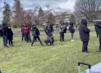 Antifa violently assails conservative teen high school kids