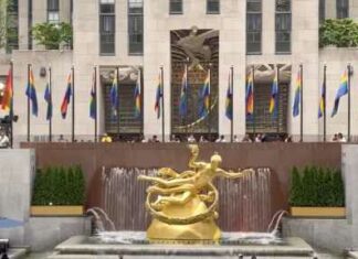 One World Government Pride Flags Fly in Rockefeller Center