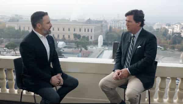 NextImg:Tucker Meets with Santiago Abascal, Fighting for Spain's Freedom