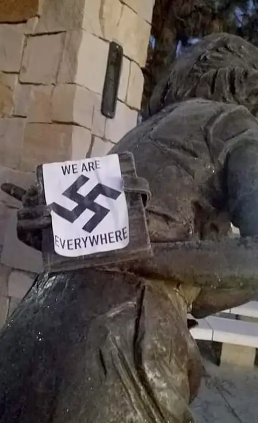 Anne Frank Statue Is Covered Up and Draped in Palestinian Flags - Vimarsana News