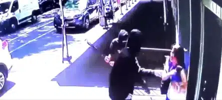 Masked Men Hit Asian Woman With A Bat on a Busy Street in Manhattan