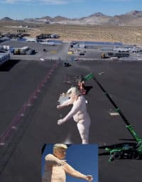 Clown Artist Sculpts a Disgusting Statue Outside Harris’s Rally