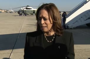 Harris Talks to Reporters About Garbage People