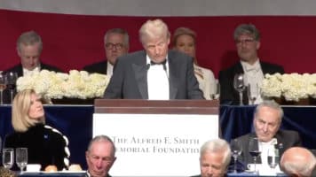 Donald Trump at Al Smith Dinner with Bonus Harris Cringe Video