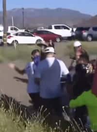 Mostly Peaceful Protesters Greet an ICE Supporter on a Farm