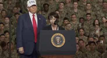 President Trump Speaks with Japan’s PM on the George Washington Aircraft Carrier