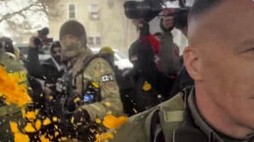 Leftist Lunatics Stalk Chief Bovino & Throw Food at Him